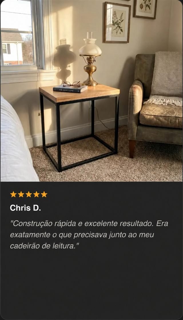 Avaliação de cinco estrelas de Chris D. sobre uma mesa de apoio
