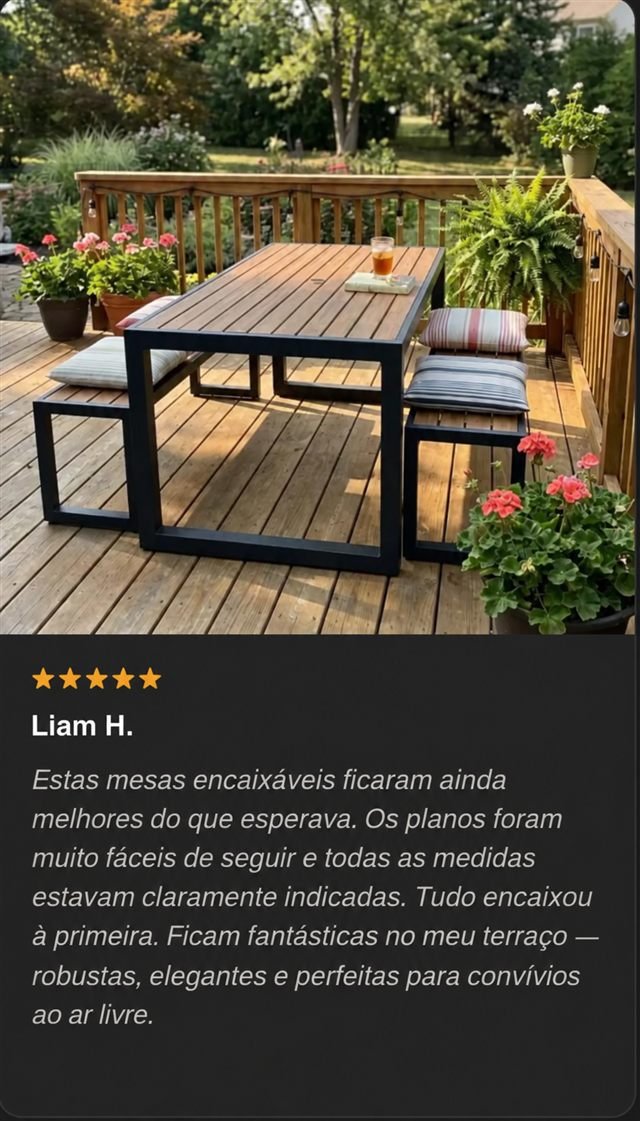 Avaliação de cinco estrelas de Liam H. sobre mobiliário de terraço