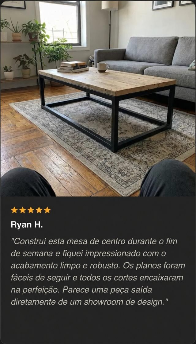 Avaliação de cinco estrelas de Ryan H. sobre uma mesa de centro